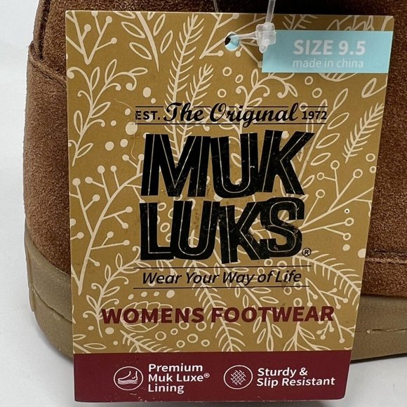 Muk Luks Womens Queens Slip Ons Suede Cognac Wool Blend Size 9.5 -‎ NEW!!!  READ - Picture 10 of 15